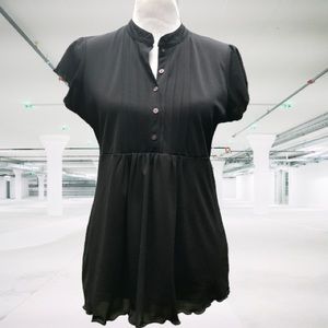 Sag Harbor Ruffled Blouse Button Neckline Ruffled